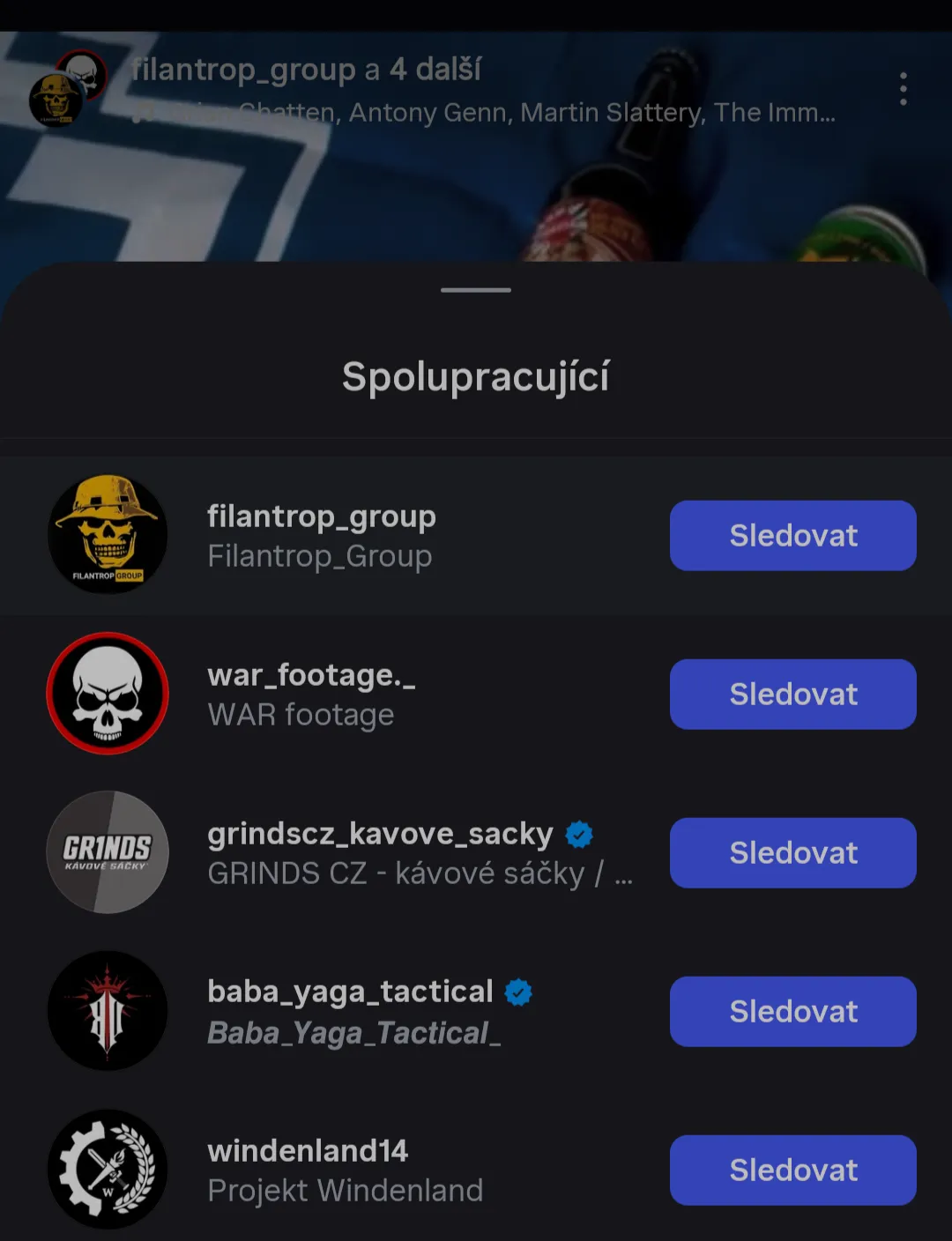 Příspěvek, na kterém společně s Filantrop Group a Windenland spolupracoval i profil Gr1nds.